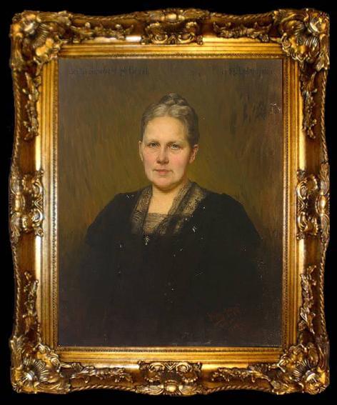 framed  Heinrich Hellhoff Portrait der Luise Schuchard, ta009-2
